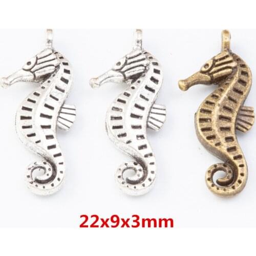 60 pieces of retro metal zinc alloy Hippocampus pendant for DIY handmade jewelry necklace making 7811