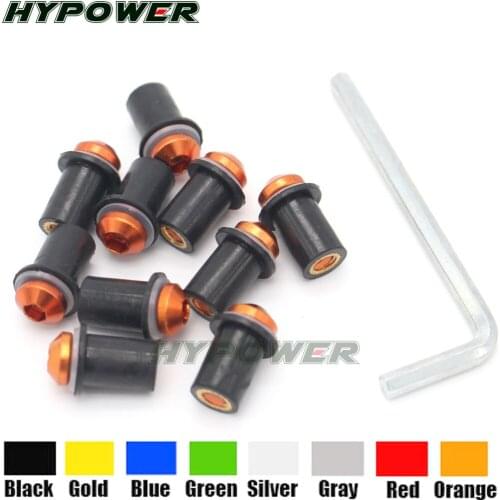 10Ps Motorcycle 5mm Windscreen Windshield Bolts Screw Nut Fastener Kit For KTM EXC 125/250/300/450 EXC 350 1190 1290 ADVENTURE