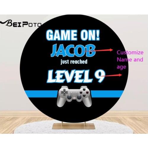 Black Game on Customize Round Photography Background Circle Backdrop Baby shower Photo Studio Birthday Party Table Covers 710