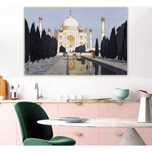 Citon Hiroshi Yoshida《The Taj Mahal Gardens》Figurative Canvas Oil Painting Artwork Poster Picture Wall Decor Home Decoration