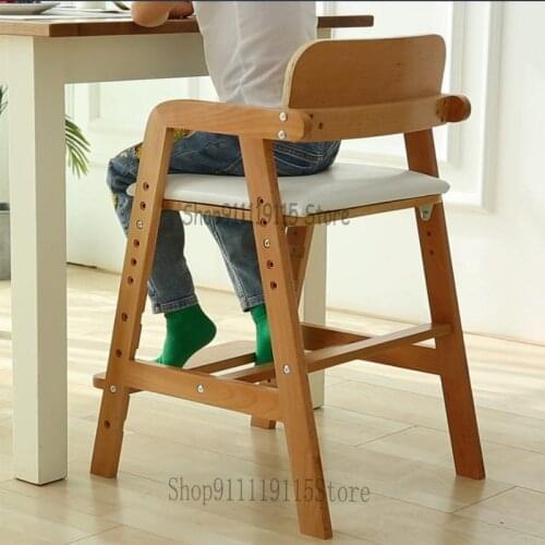 Childrens Dining Chair, Babys Dining Chair, High Chair, Household Table Stool, Solid Wood Adjustable Growth Chair, Learning Ch