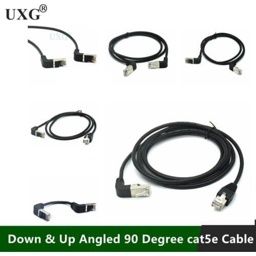 Double Elbow Down & Up Angled 90 Degree cat5e 8P8C FTP STP UTP Cat 5e Ethernet Network Cable RJ45 Lan Patch Cord 0.5m 1m 2m 3 5m