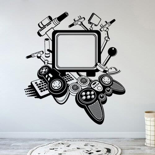 Game Controller Joysticks Wall Sticker Gamer Electronic Contest Cool Decor Boys Bedroom Decoration DIY Vinyl Decal B430