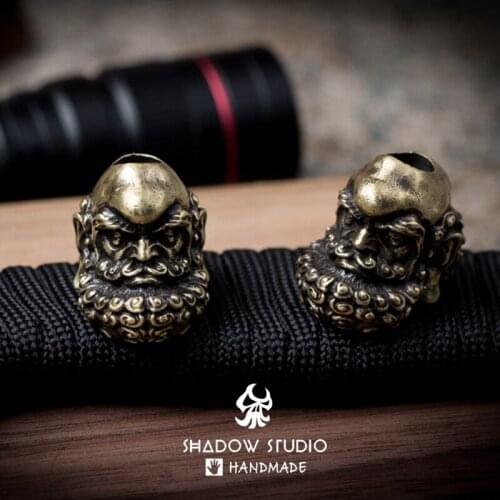 EDC Tibetan Silver Brass Knife Beads A Pendant Paracord Outdoor DIY Decorations Tibetan Silver Brass Camping Gear EDC Tools