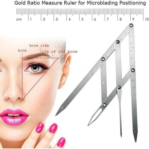 Microblading Eyebrow Shaping Ruler Adjustable Size Makeup Tool Portable Calipers Stencil Measuring Grooming Tool Reusable