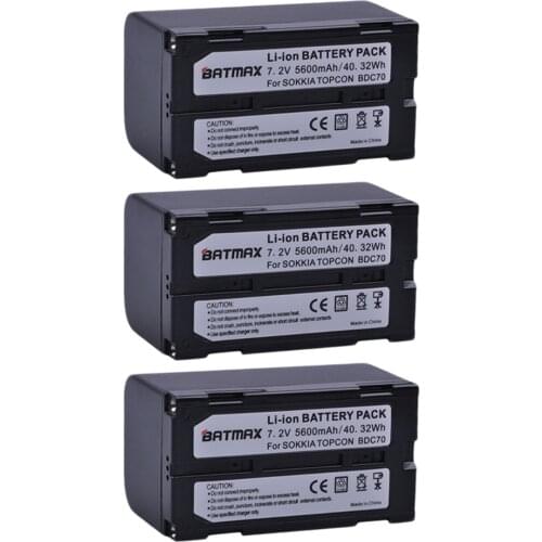 3Pcs 5600mAh BDC70 Li Ion Rechargeable Battery for SOKKIA / TOPCON BDC70 FOR Total Station / GPS Receivers