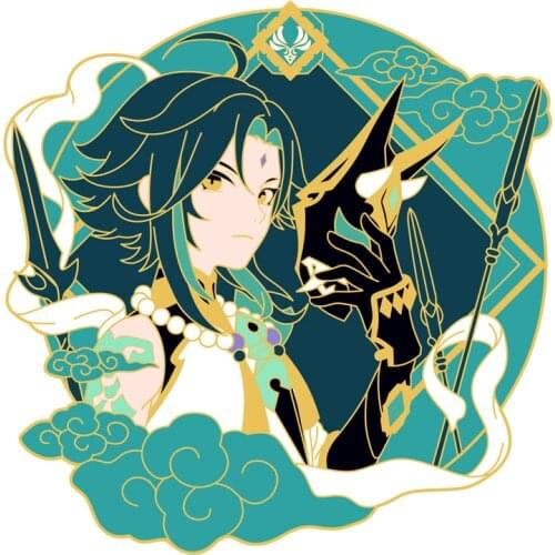 Game Genshin Impact Xiao Metal Badge Creative Souvenir Button Brooch Pins Collection Game Medal Costume Souvenir Cosplay Gifts