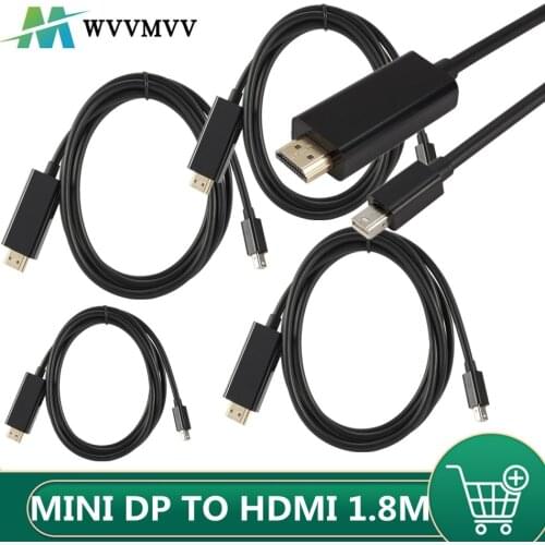 Mini Dp To Hdmi Cable Minidp To Hdmi 1.8 M Dp Line Minidisplayport 20pin Interface Perfect Lossless Signal Plug And Play Durable