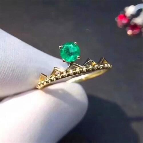 Fine jewelry 925 sterling silver natural gemstone Emerald Female new ring trendy Support Detection