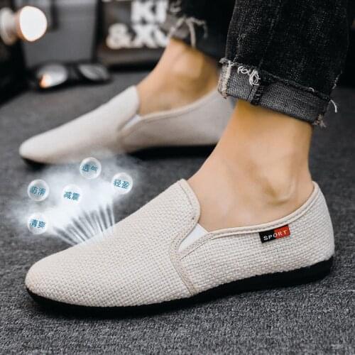 Mens Shoes Fashion Linen Shoes Mens Cloth Shoes Casual Zapatillas Hombre Chaussure Homme