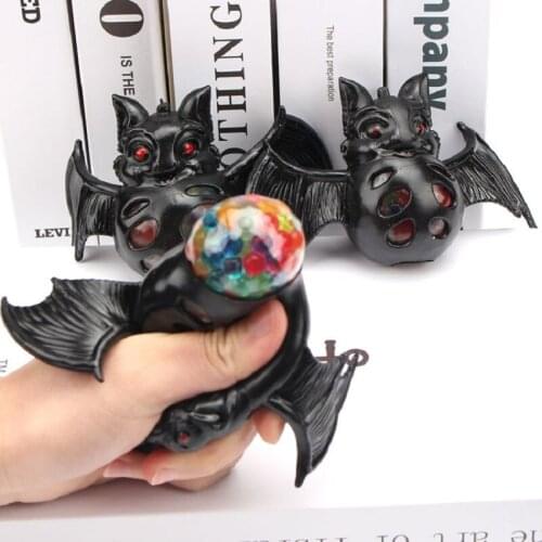 Decompression ball to vent horror Halloween soft animal simulation bat creative tricky color beads bead ball toy stress toys