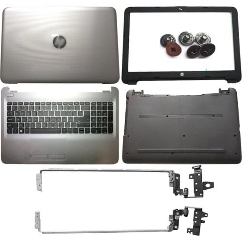 Silver NEW Laptop LCD Back Cover/Front Bezel/Hinges/Palmrest/Bottom Case For HP Pavilion 15-AY 15-BA 15-BD 250 G4 854987-001
