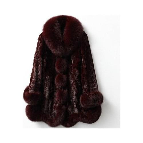 2021 Women Autumn and Winter New Mink Fur Collar H1