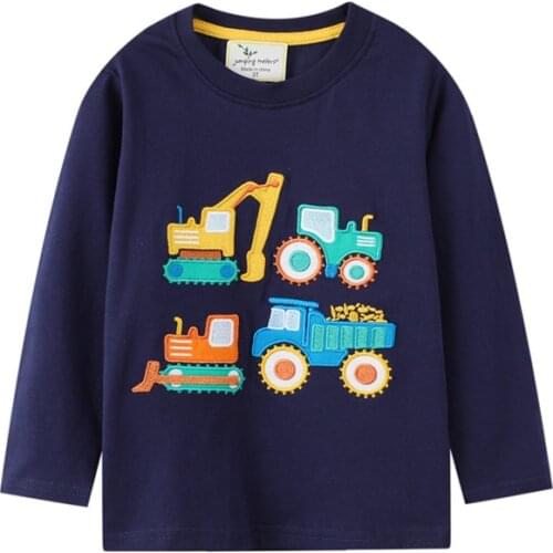 Jumping Meters New Arrival Boys Tshirts For Autumn Winter Childrens Clothes Long Sleeve Kids Tops Blouse Toddler Costume