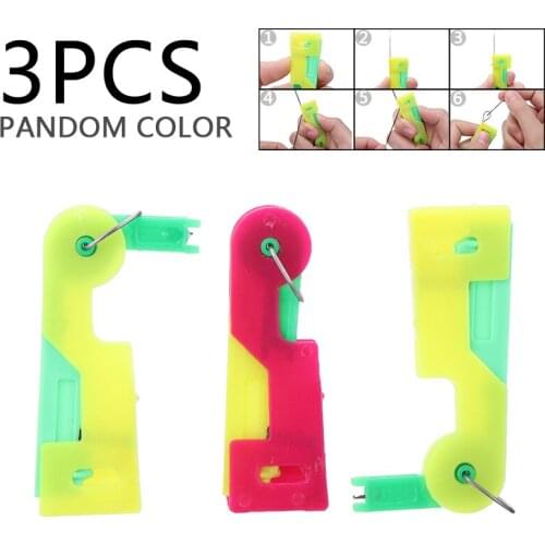 New 3pcs Mini Fashion Automatic Needle Threader Sewing Threading Guide Device Tool Sewing Accessories