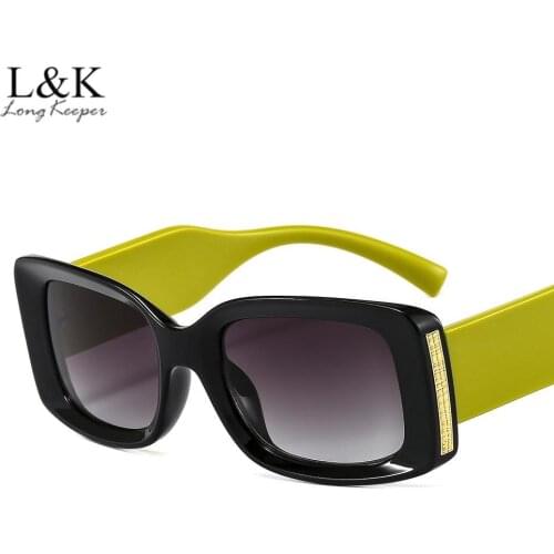 LongKeeper Trendy Square Sunglasses Women Men Luxury Brand Designer Retro Rectangle Sun Glasses Ladies Gradient Shades Eyewear