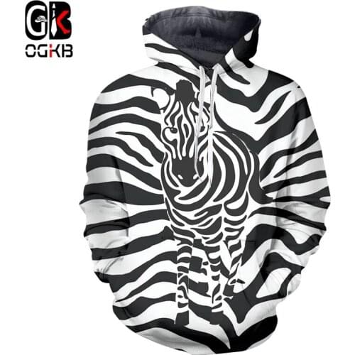 OGKB 3D Hoodies Sweatshirts Homme Hot Hooded Leopard Hoodies Printed Zebra Stripes Casual Plus Size 6XL Costume Winter Hoody