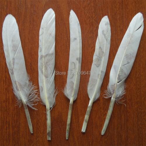Feder!50PCS/lot!Butterfly Printed Duck Cochettes Loose Feathers craft Feather Art Project Decorate Costume Pen,10-13cm long