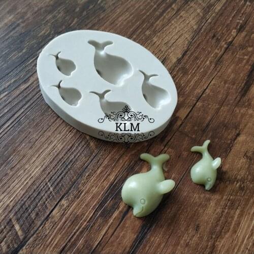 Food Grade Cute Five Dolphins Fondant Cake Decoration Mold Candy Chocolate Baking Tools