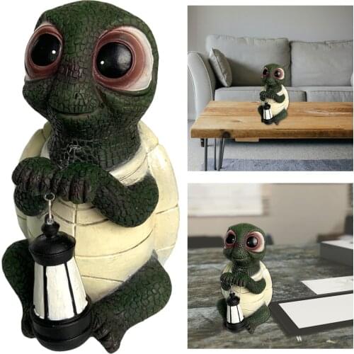 Lovely Turtle Statues Indoor Outdoor Garden Cute Tortoise 7 inch Realistic Animal Figurine Patio Lawn Decor