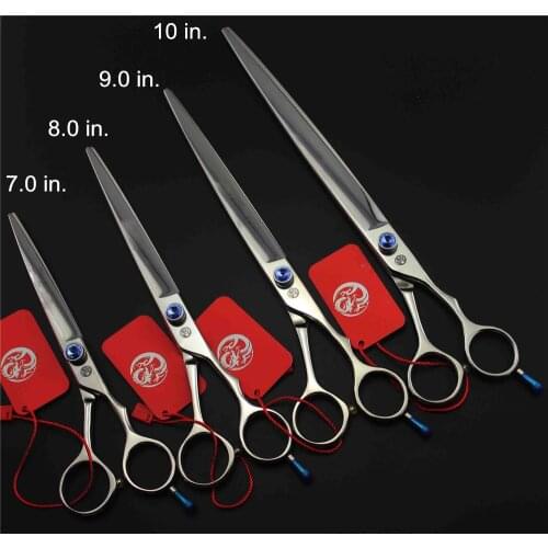 7" 8" 9" 10 inch Professional Pet Scissors Straight Japan 440C High Quality Dog Gromming Shears Sharp Edge Hair Cutting Scissors