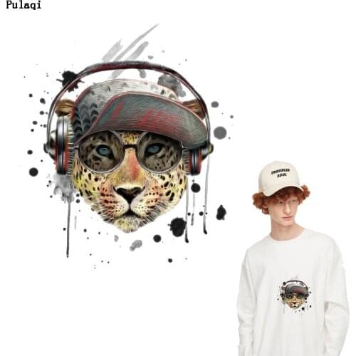 Pulaqi Cute Cartoon Animal Patches Iron on Transfer Heat Vinyl Transfer Patches for Clothes Thermal Ironing Sticker Applique DIY
