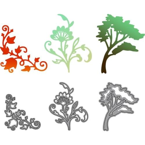 Plant vine tree flower leaf metal Halloween cutting diy photo album scrapbook card making embossing template decoration mold