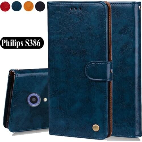Luxury PU Leather Slip-resistant Flip Wallet Case For Philips Xenium S386 Case 5.0"Back Cover Book Case Bags W01 W01