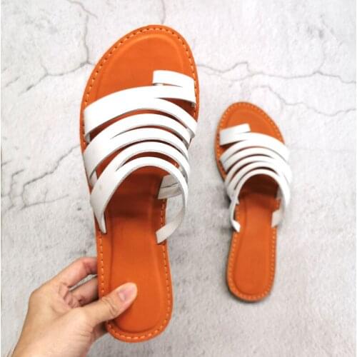 Comfort Leather Roman Sandals Retro Womens Gladiator Casual Shoes Soft Flat with Beach Slides Outside Travel Summer Shoe