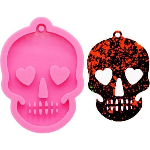 Halloween 3D Skeleton Head Skull Silicone DIY Chocolate Candy Molds Party Cake Decoration Mold Pastry Baking Decoration Tools