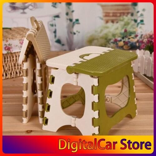 New Home Kitchen Indoor Multifunctional Portable Folding Comfortable Stool Space Saving Plastic Chair Easy Storage