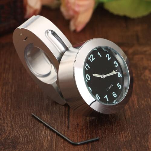 Universal 7/8"" To 1"" Motorcycle CNC Aluminum Handlebar Mount Clock Watch for Harley Davidson Cruiser Chopper Custom Motorbike