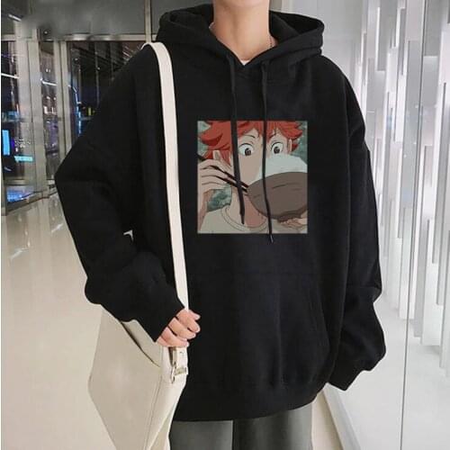 Japanese Anime Haikyuu Shoyo Hinata Printing Hooded Sweatshirts Unisex Cartoon Volleyball Junior Funny Graphic Harajuku Hoodies