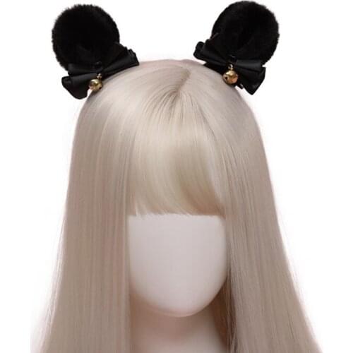 Bow Bear Ear Hairpin Cute Halloween Anime Cosplay Girl Party Decoration Role-playing Clothing Sweet Hair Accessories
