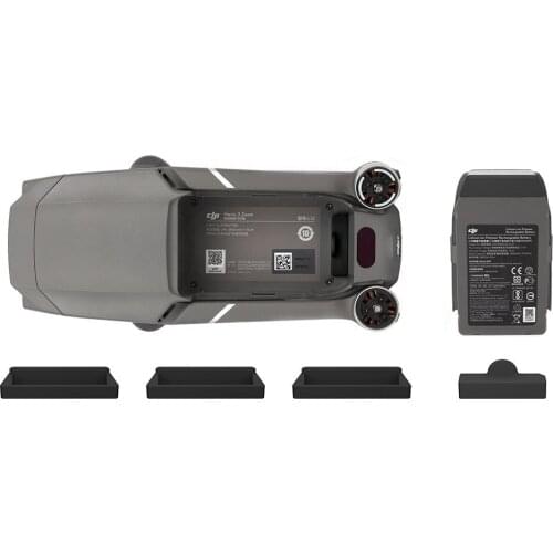 Drone Body Battery Charging Port Protector Silicone Cover Cap for DJI MAVIC 2 PRO & ZOOM Black
