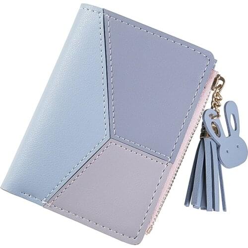 Women Wallets Geometric Pocket Purse Card Holder Patchwork Wallet Lady Female Fashion Short Coin Purse Money Bag