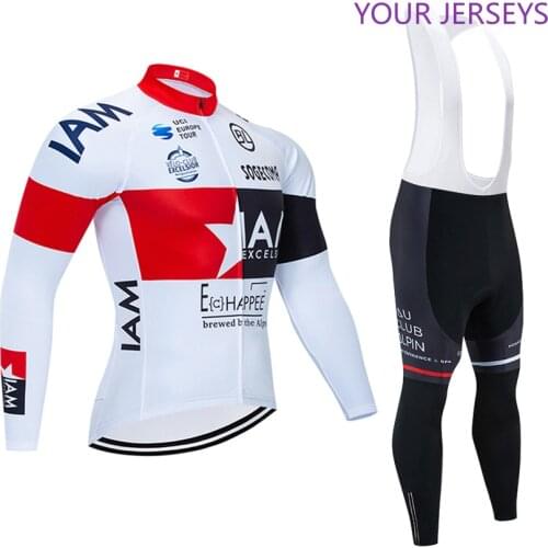 Winter 2022 TEAM White I AM Cycling JERSEY Bike Pants set mens Ropa Ciclismo Thermal Fleece bicycling Maillot Culotte Clothing