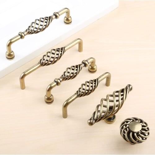 1pc Birdcage Wardrobe Door Pull Drawer Handle Furniture Cupboard Kitchen Handle Cabinet Knobs And Handles With Screw