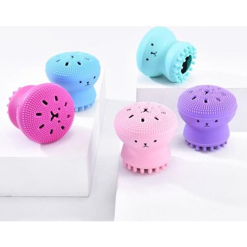 1Pcs Facial Cleansing Brushes Silicone Small Octopus Face Deep Cleaning Washing Massage Brush Skin Care Tools Beauty Instrument