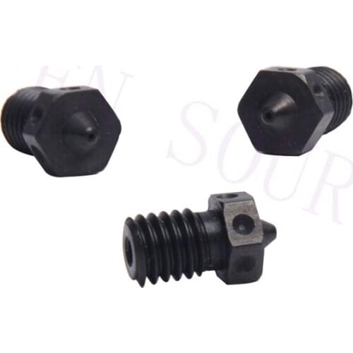 1pc High Temperature Nozzle Hardened Steel V6 Nozzles for printing PEI PEEK or Carbon fiber filament for HOTEND