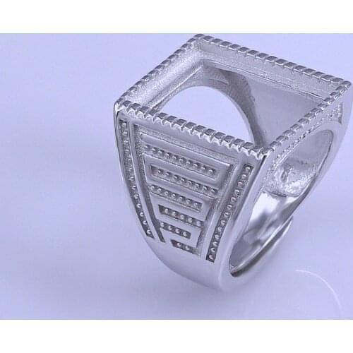 13*18mm 925 STERLING SILVER Men punk Semi Mount Bases Blanks base blank Pad ring Rings Setting jewelry findings diy A3246
