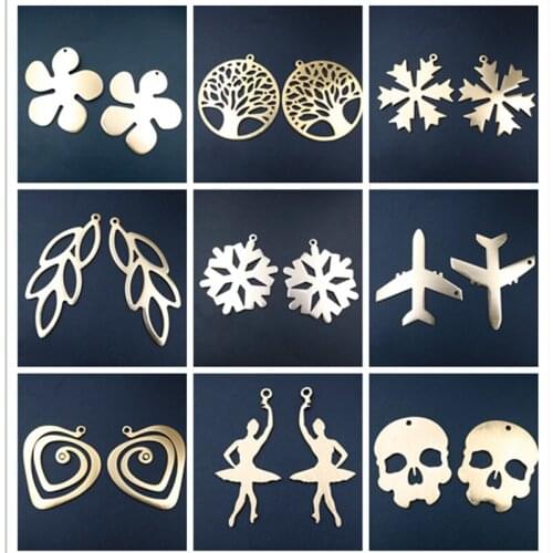 2pcs Multi Style Lightweight Aluminum Pendant DIY Exaggerated Necklace Earrings Jewelry Charm Ladies Jewelry Accessories A71