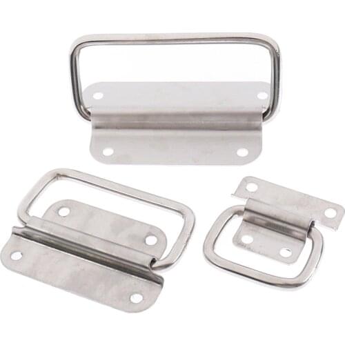 2Pcs Stainless Steel Folding Pull Handles Drawer Pull Knobs Cupboard Wardrobe