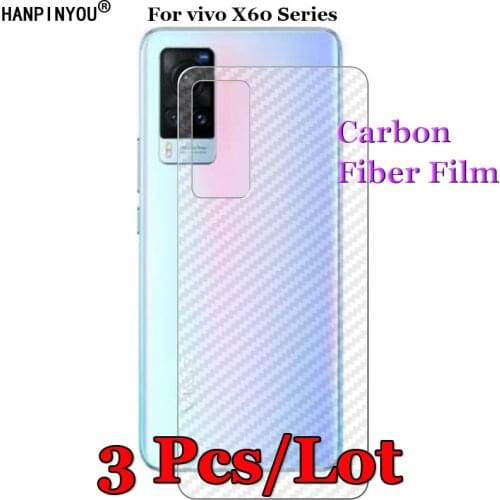 3 Pcs/Lot For vivo X60 / X60t / Pro / Plus 6.56" 3D Non-slip Clear Carbon Fiber Back Film Screen Protector Protective Sticker