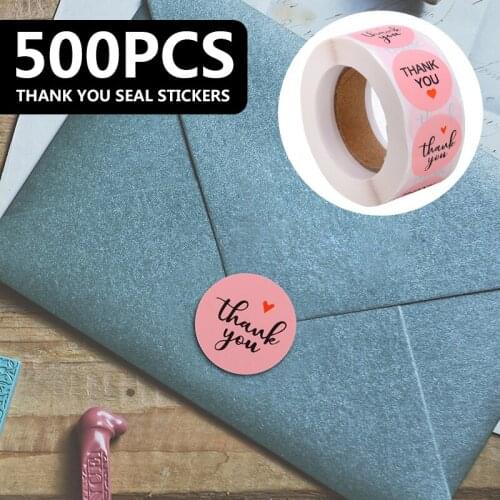 500PCS Thank You Seal Stickers Self Adhesive Stickers Labels For Envelope Scrapbook Party Birthday Baking Package Stationery