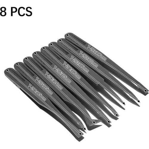 8 PCS Electronic Tweezers Anti-Static Anti Magnetic Carbon Fiber Precision Tweezers For Electronics Laboratory Work DIY Tools