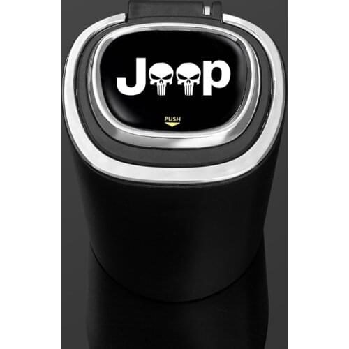 3D logo-Grade Car ashtray with LED light car logo Metal Liner For Jeep wrangler Renegade Compass Patriot JEEP Car Accessories