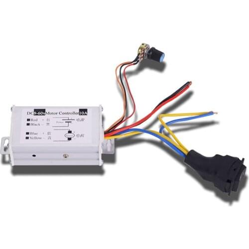 PWM stepless variable speed DC motor governor, 12V24V pulse width motor driver, CW/CCW drive switch 10A120W