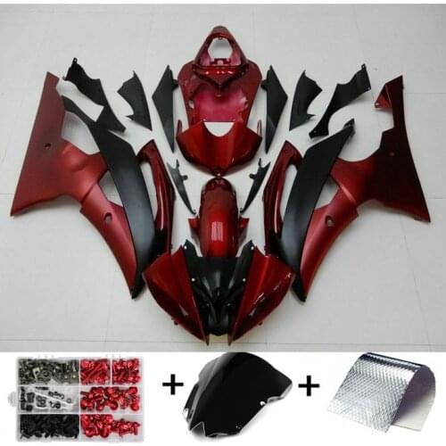 For YAMAHA YZF-R6 2008 2009 2010 2011 2012 2013 2014 2015 2016 Complete Fairing Injection Plastic Body Kit Matte Red Black