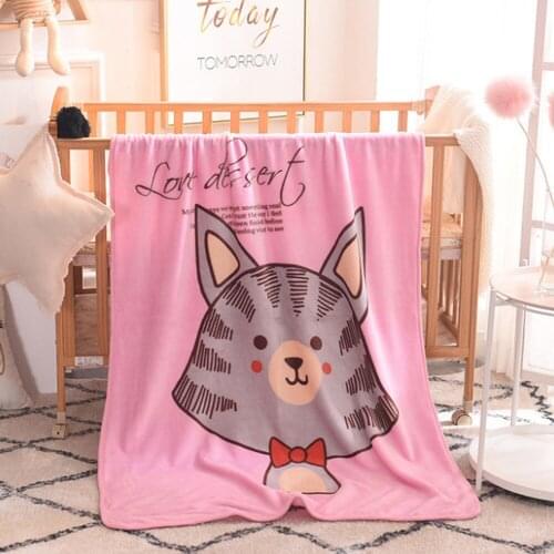 Home Childrens Cartoon Flannel Blanket Warm Comfortable Portable Travel Blanket Summer Nap Air Conditioner Blanket Gift